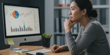 Pessoa analisando gráficos financeiros e chaves de carro, pensando em financiamento com score baixo.