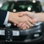Financiamento de Veículos 2025: O Avalista Pode Ser a Chave da Aprovação Duas pessoas apertando as mãos, simbolizando acordo e confiança em um financiamento de veículo com avalista.