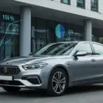 Financiamento de Carros Novos para CNPJ em 2025: Economize até 15% Carro novo corporativo em frente a um prédio moderno, simbolizando financiamento CNPJ e economia empresarial.