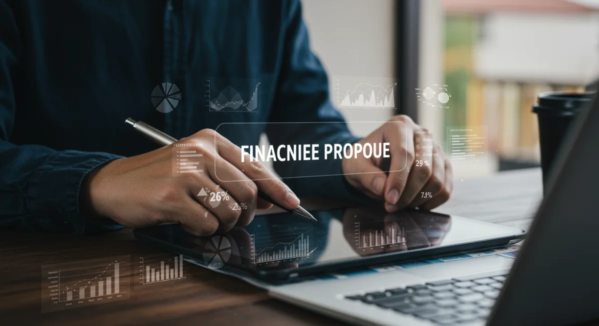 Pessoa comparando propostas de financiamento e taxas de juros em tablet, com gráficos financeiros, enfatizando pesquisa e negociação para empréstimo de carro.