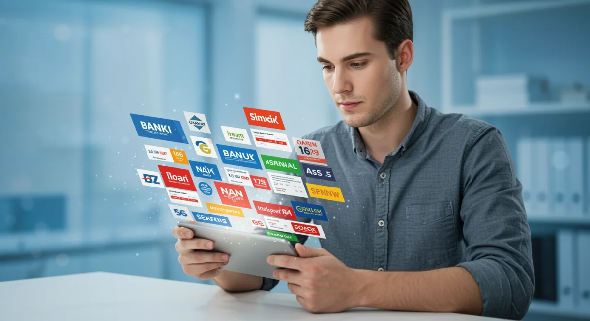 Pessoa comparando ofertas de empréstimo em tablet, simbolizando pesquisa de taxas de financiamento automotivo.
