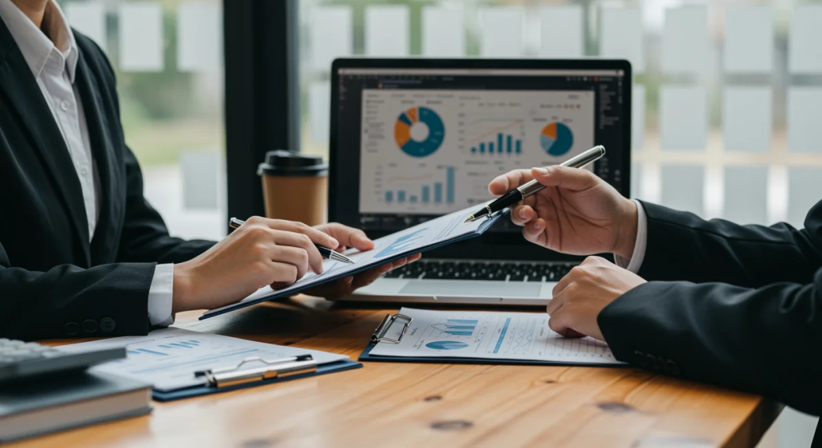 Pessoa conversando com consultor financeiro sobre opções de crédito