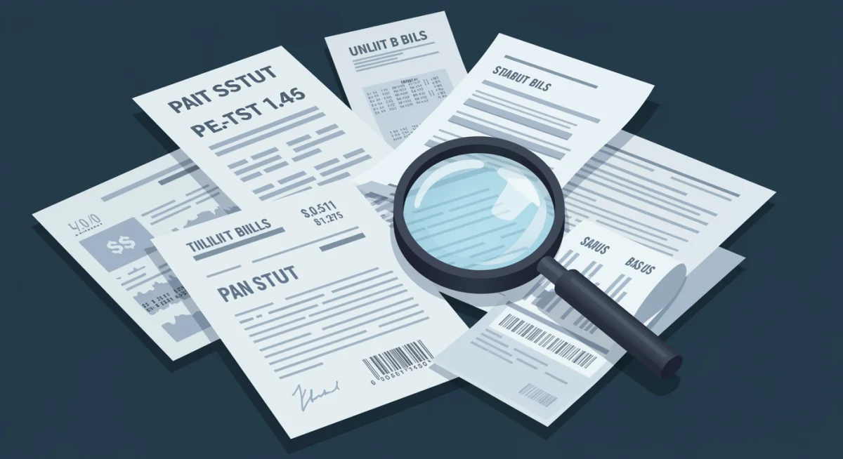 Documentos financeiros organizados para análise de crédito de financiamento