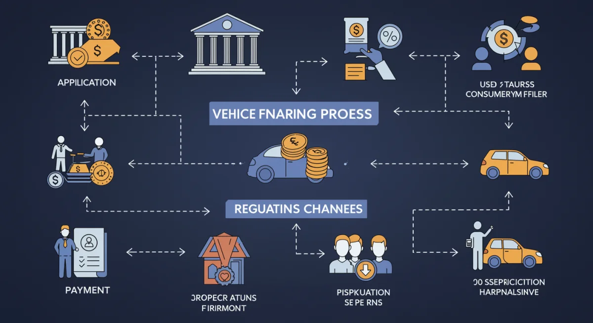 Infográfico explicativo do processo de financiamento de veículos com as novas regulamentações.