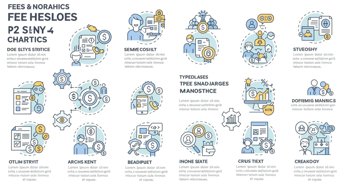 Infográfico detalhando os tipos de taxas e encargos em financiamentos automotivos.
