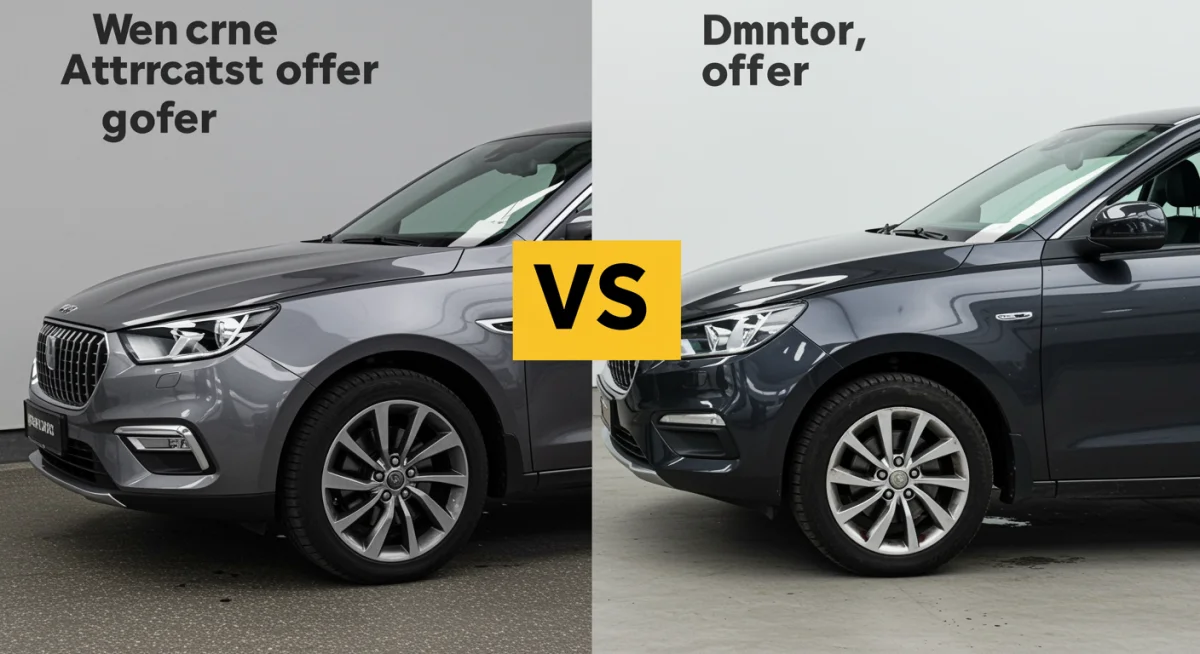 Comparativo entre um carro bem cuidado e um carro negligenciado, ilustrando o impacto da manutenção na depreciação e valor de revenda.