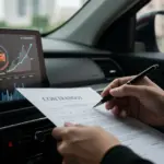 Financiamento de carros novos: vale a pena aumentar o prazo em 2025? Painel de carro novo com gráficos financeiros, simbolizando a decisão de financiamento e planejamento futuro.